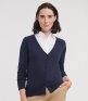 Russell Collection Ladies Cotton Acrylic V Neck Cardigan