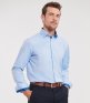 Russell Collection Long Sleeve Contrast Herringbone Shirt