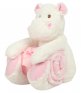 Mumbles Hippo with Printed Fleece Blanket